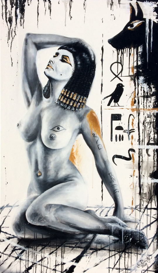 Kleopatra Technika: Akryl na plátně Rozměr 70 × 120 cm